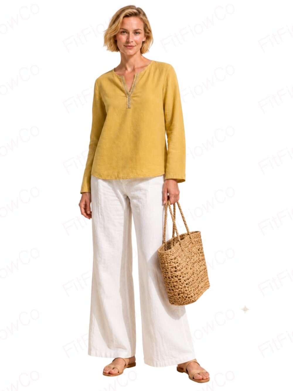 Terzo Millennio Linen Cotton Blouse Soft Yellow Size S NWT Made in Italy
